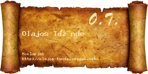Olajos Tünde névjegykártya